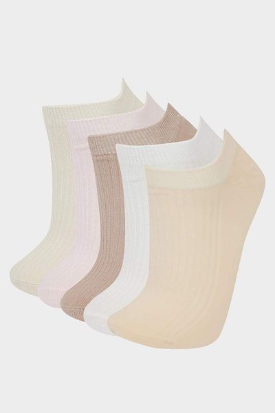DeFacto Women's Comfortable Elastic 5-Piece Cotton Booties Socks F5432Axns