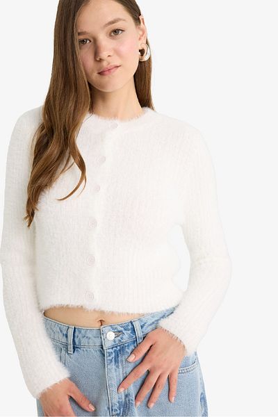 DeFacto Coool Slim Fit Slim Fit Crew Neck Knitwear Cardigan Z9318Az25Wn