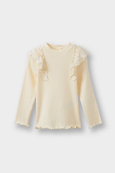 DeFacto Baby Girl Lace Detailed Ribbed Camisole Long Sleeve T-Shirt G1374A525Au