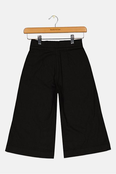 Overkids Kids Girl Plain Wide Leg Pants, Black