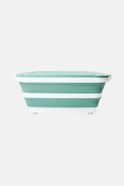 Alta 2-In-1 Cutting Board And Collapsible Prep Container With Lid, Sage Green