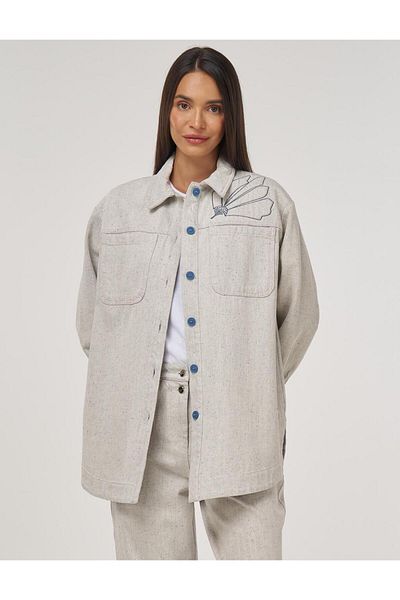 Kayra Double Pocket Denim Jacket Gray