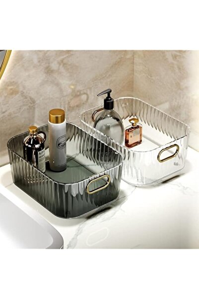 Generic NW Desktop Storage Box, Plastic Storage Organizer Bin Basket with Gol...