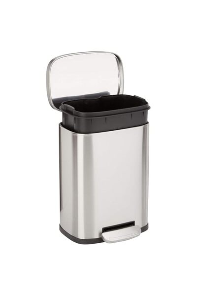 Generic Basics Smudge Resistant Rectangular Trash Can With Soft-Close Foot Pe...