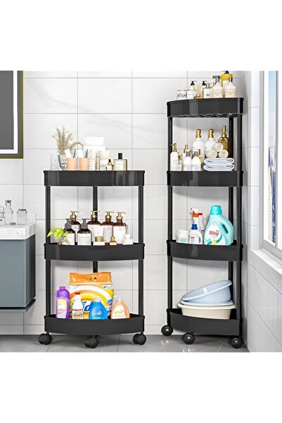 Generic رفوف زاوية لرفوف الاستحمام من فوهوم، عربة وحدة رفوف الحمام بعجلات، رف...