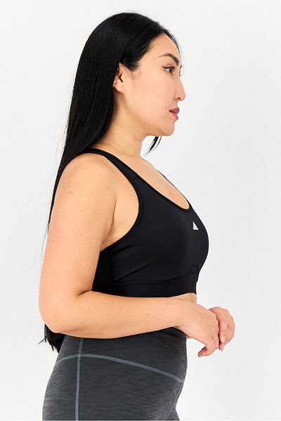 adidas Women Solid Padded Sports Bra, Black