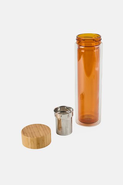 Muy Mucho Double Wall Water Bottle, Brown
