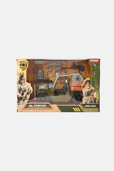 Toi-Toys Military Soldier With Jeep And Weapon Playset, Multicolor