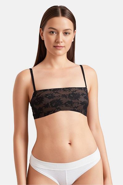 Triumph Women Floral Pattern Padded Bra, Black