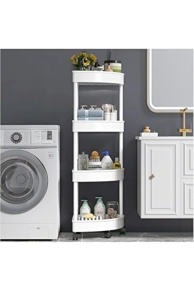 Generic أرفف زاوية Joyzzzz لأدوات الاستحمام، رف منظم بلاستيكي بأربع طبقات، أر...