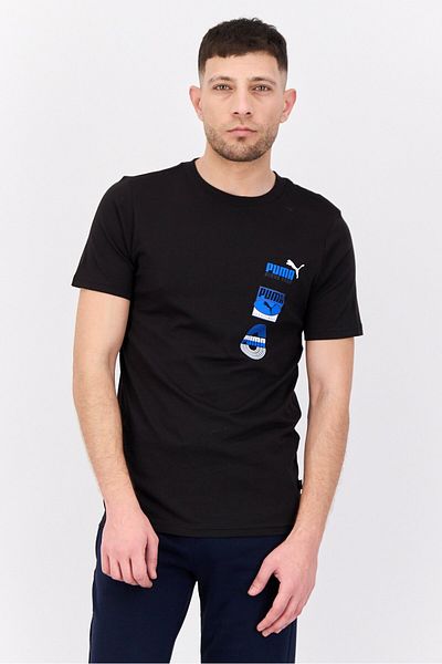Puma Men Sportswear Fit Brand Logo Short Sleeves Outdoor T-Shirt, Black