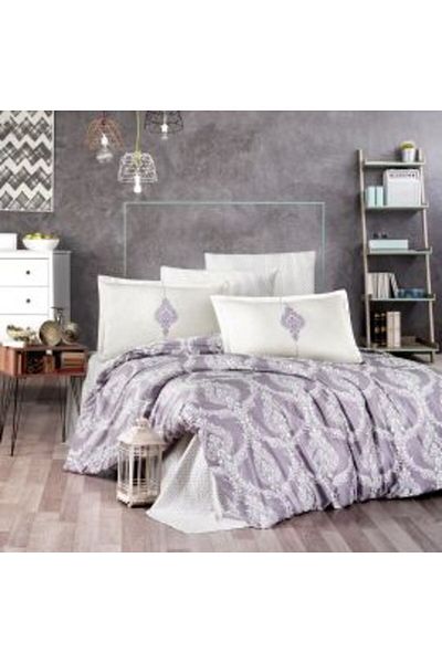 Ralex Premium Bedding Set Lux Satin 100% Cotton, 4 Pieces, King Size, Sheet 240 x 260 cm, Duvet 200 x 220