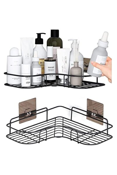 Generic رفوف دش زاوية SKY-TOUCH، قطعتان، ذاتية اللصق بدون حفر، رف تخزين دش مث...