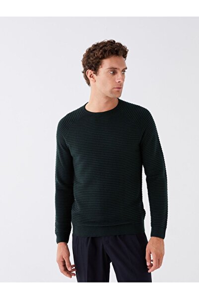 LC Waikiki Pulover pentru bărbați, verde, cu guler rotund