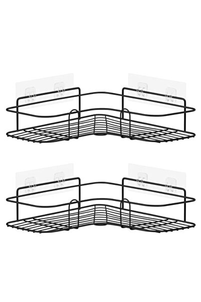 Generic حامل دش إكسيفور، رف دش من قطعتين للدش الداخلي، منظم زاوية الدش، لاصق قوي