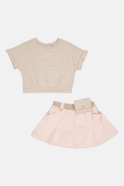 Fudo Toddler Girls 3 Pcs Top And Shorts Set, Multicolor
