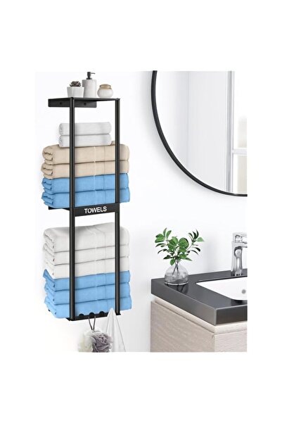 Generic Bathroom Towel Storage Rack, Wall Towel Rack for Rolled Towels, 3 Tie...