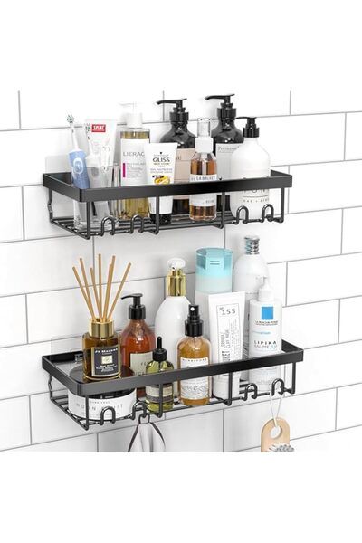 Generic Sulfar Bathroom Rack For Shampoo Organizer With Shelf Adhesive Bathro...
