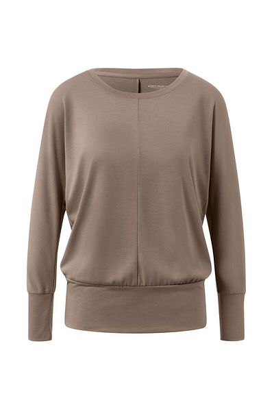 Tchibo Women Sportswear Fit Long Sleeve Plain Yoga Shirt, Taupe