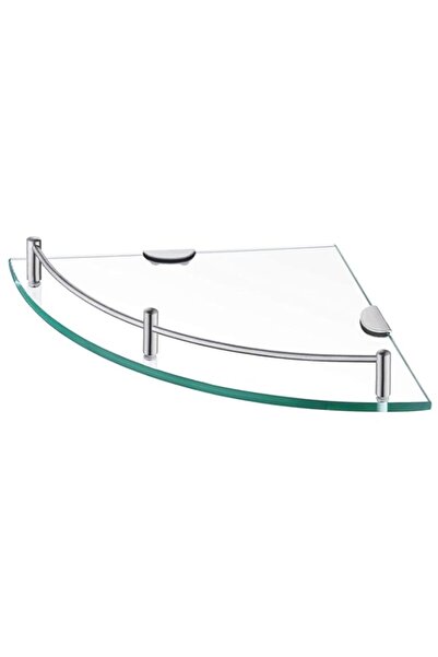 Generic Exrp Glass Corner Shelf Bathroom Shower Shelf Tempered Glass with Rai...