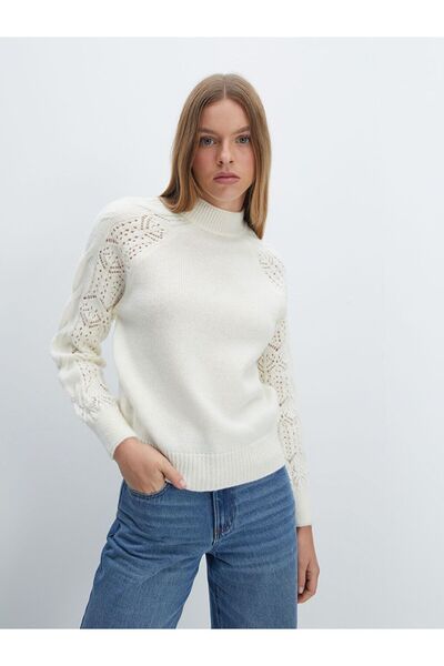 LC Waikiki Yarım Balıkçı Yaka Ajurlu Kadın Triko Kazak