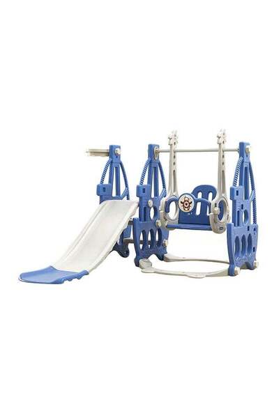 COOYA 3In1 Swing and Slide, Easy To Fold, 3-Point Safety Harness, Kids 1-6Years, Blue 135cm
