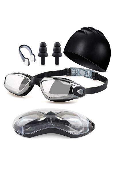 ETG Adult High-Definition Anti-Fog Electroplated Swimming Goggles Set