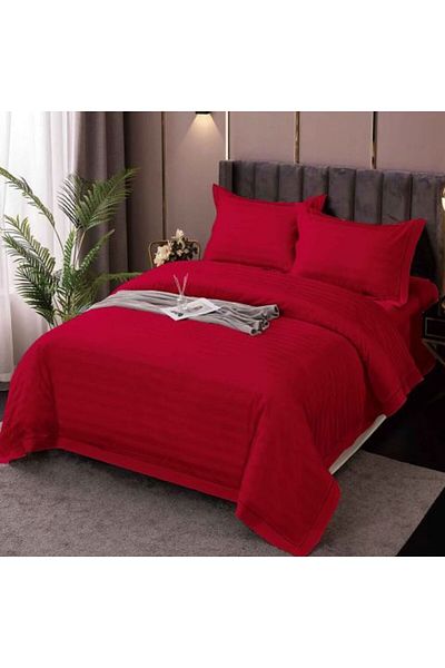 Ralex Bed Linen Set XXL Damask Polycotton, Sheet 230 x 260 cm, Duvet Cover 200 x 230 cm, 2 Pillowcases 50