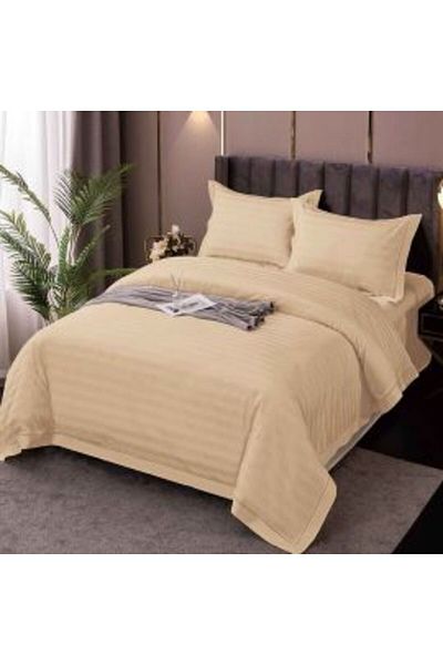 Ralex Double Bed Sheet Set XXL Damask Polycotton, Cappuccino IMP 10