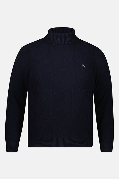 Harmont & Blaine Men Turtle Neck Long Sleeve Brand Logo Sweater, Navy