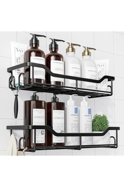 Generic مجموعة من قطعتين من رفوف الاستحمام الصناعية الحديثة المصنوعة من الفول...