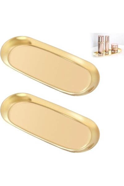 Generic صينية ديكور من الفولاذ المقاوم للصدأ، مجموعة من قطعتين، بطول 7 بوصات،...