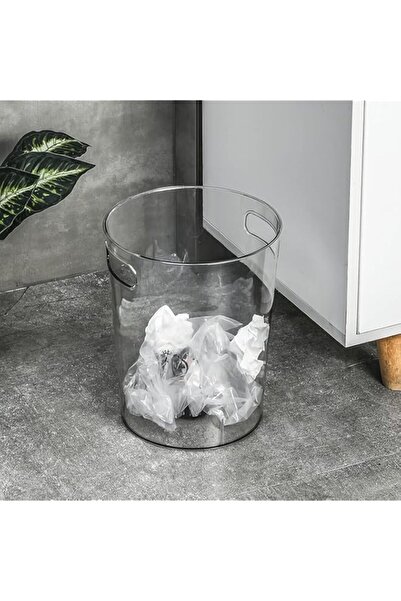 Generic سلة مهملات بلاستيكية صغيرة من Anyoifax، سلة مهملات مستديرة سعة 1.5 جا...