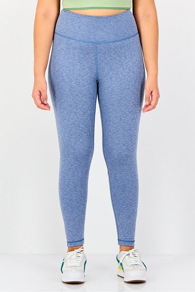 adidas Women Tight Fit Brand Logo 7/8 Training Leggings, Light Blue
