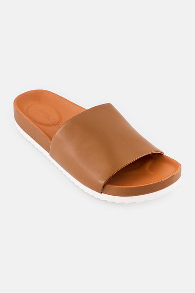 Gentle Souls Men Medium Montak One Band Slip On Slides, Brown