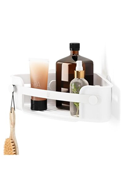 Generic سلة المهملات الزاوية اللاصقة أومبرا فليكس، لون أبيض