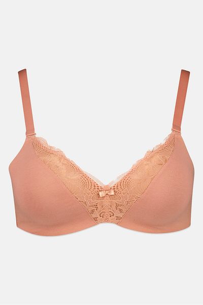 Triumph Women Solid Padded Non Wire Bra, Salmon