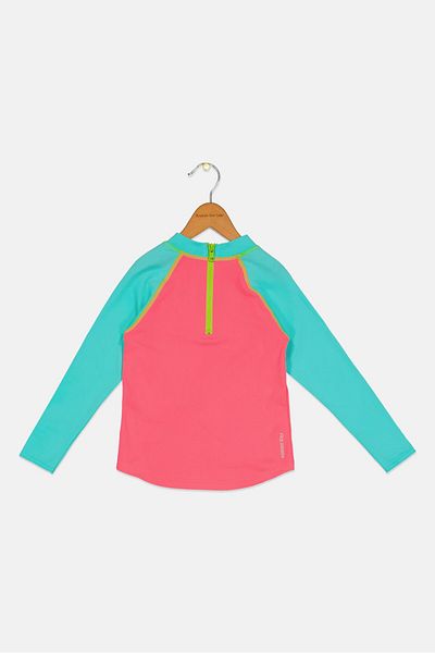 Zoggs Toddlers Girl Graphic Print Rash Guard, Multicolor