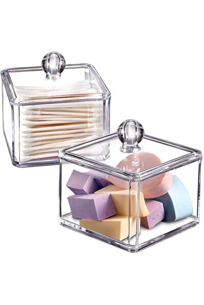 Generic SheeChung Modern Square Qtip Holder Acrylic Bathroom Vanity Counterto...