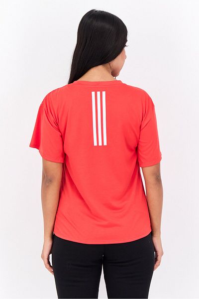 adidas Women Sportswear Fit Short Sleeves Training T-Shirt, Red