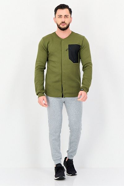 adidas Men Sportswear Fit Long Sleeve Outdoor Sweatshirt, Olive