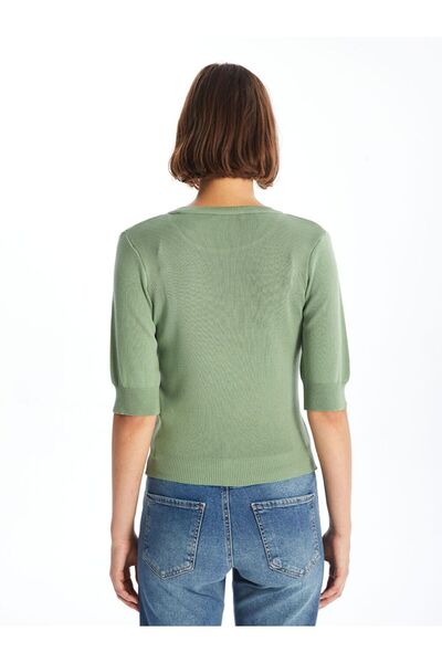 LC Waikiki Bisiklet Yaka Düz Kısa Kollu Kadın Triko Kazak