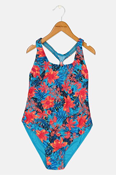 Zoggs ملابس سباحة للبنات من قطعة واحدة بطبعة زهور، متعددة الألوان