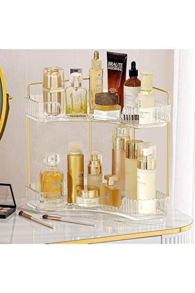 Generic YelaJoy 2-Tier Corner Makeup Organizer – Space-Saving Bathroom Counte...