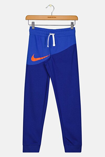 Nike بنطال رياضي برباط وشعار العلامة التجارية للأطفال للأولاد، أزرق داكن