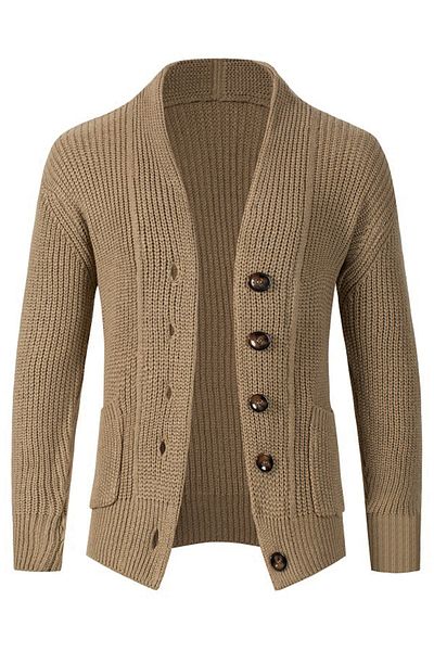 Generic Men Sweater Casual Long-sleeved Thickened Trendy Slim-fit Single-breasted Cardigan Jacket for Men