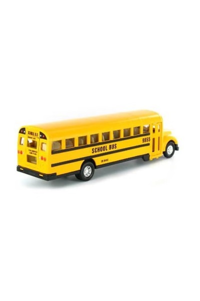 rexa لعبة حافلة مدرسية صغيرة مصبوبة بآلية سحب للخلف - تصميم واقعي