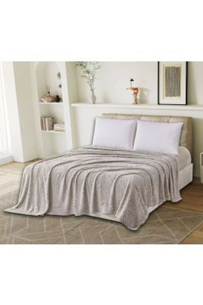 Ralex Cocolino UNI Blanket for Double Bed 200 x 230 cm, Butterfly Pattern, Light Grey