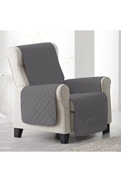 Ralex Reversible Quilted Armchair Cover 60 x 177 cm with Sides, Gray