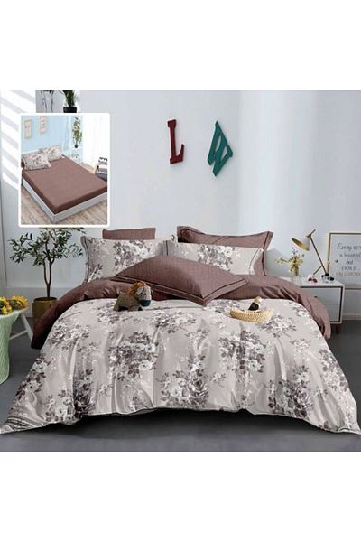 Ralex Economic Double Bed Linen Set Finet 6 Pieces with Mattress Cover + 2 Quilted Pillows 50 x 70 cm + Qu